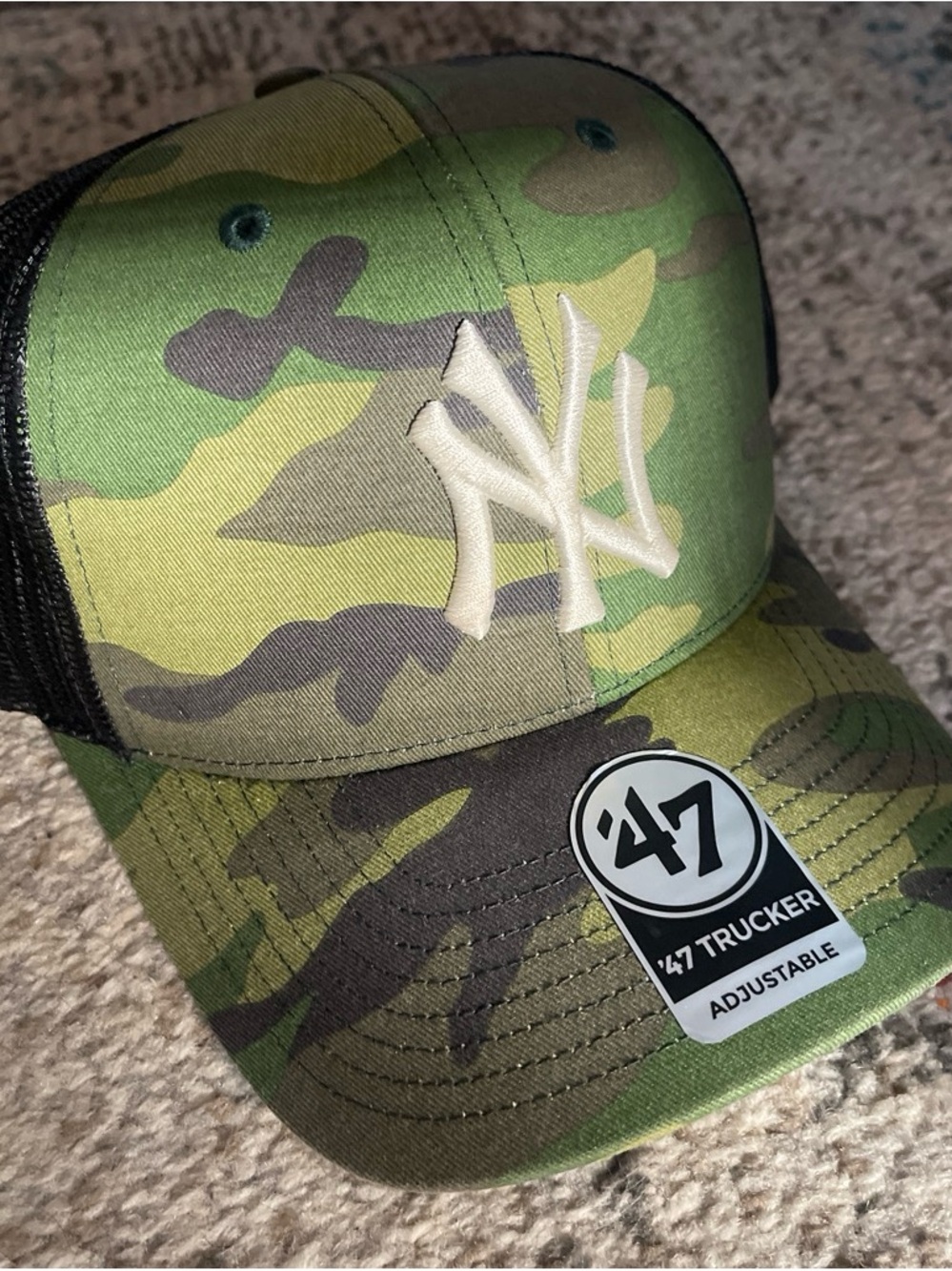 47 Brand Kids NY Camo Trucker Hat - Green & Black